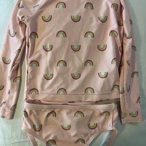 Harper Canyon Pink Rainbow Kids Rashguard Set